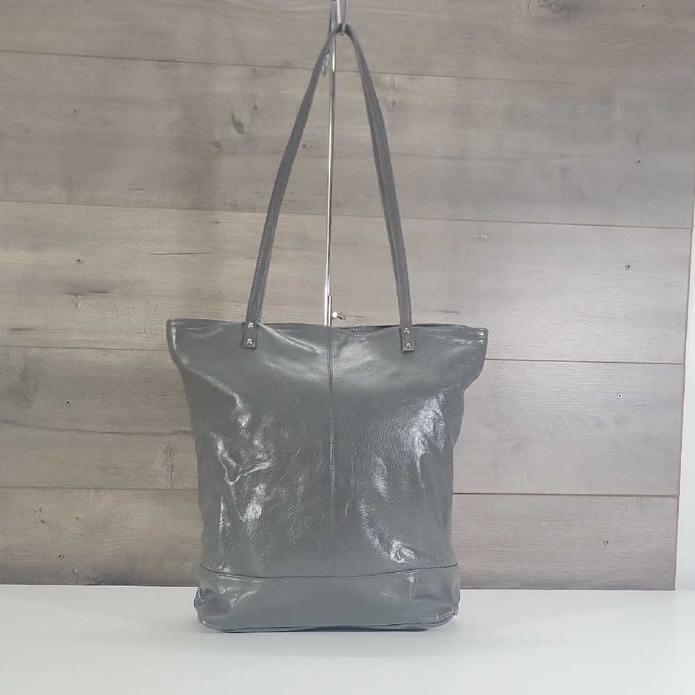 Latico NJ for Anthropologie Classic Grey Leather Tote Bag - Sleek Everyday Carry